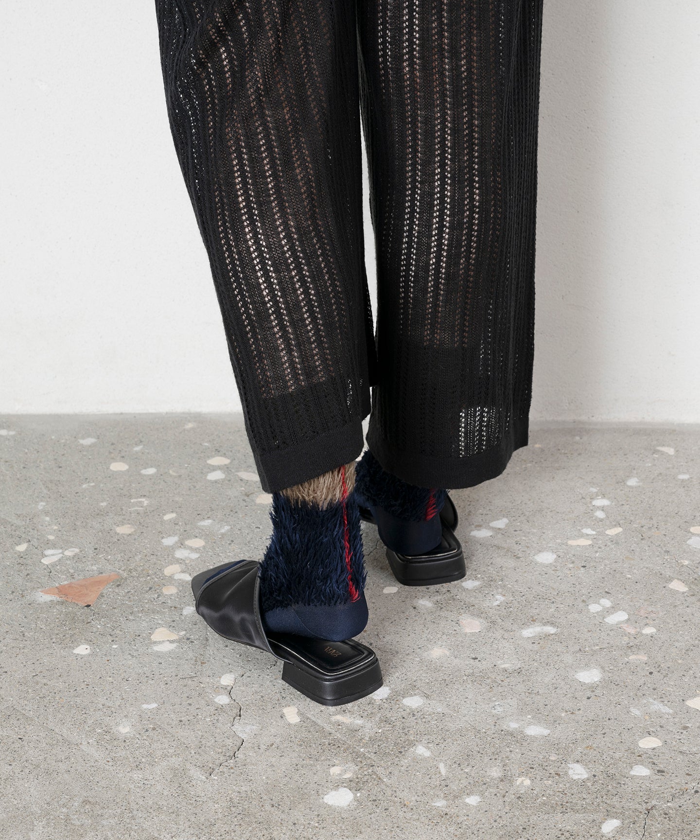 STRIPED FAUX FUR SOCKS