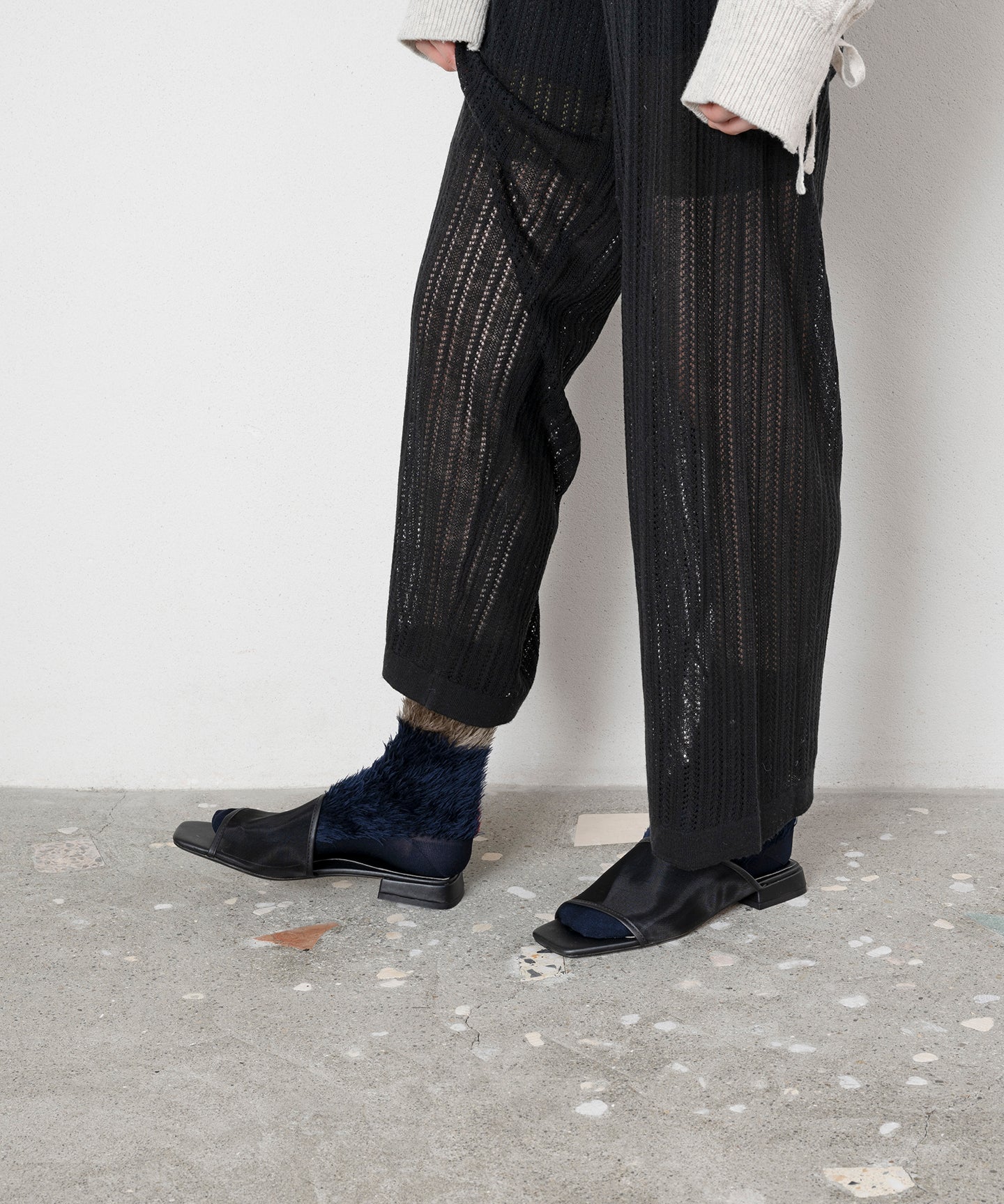 STRIPED FAUX FUR SOCKS