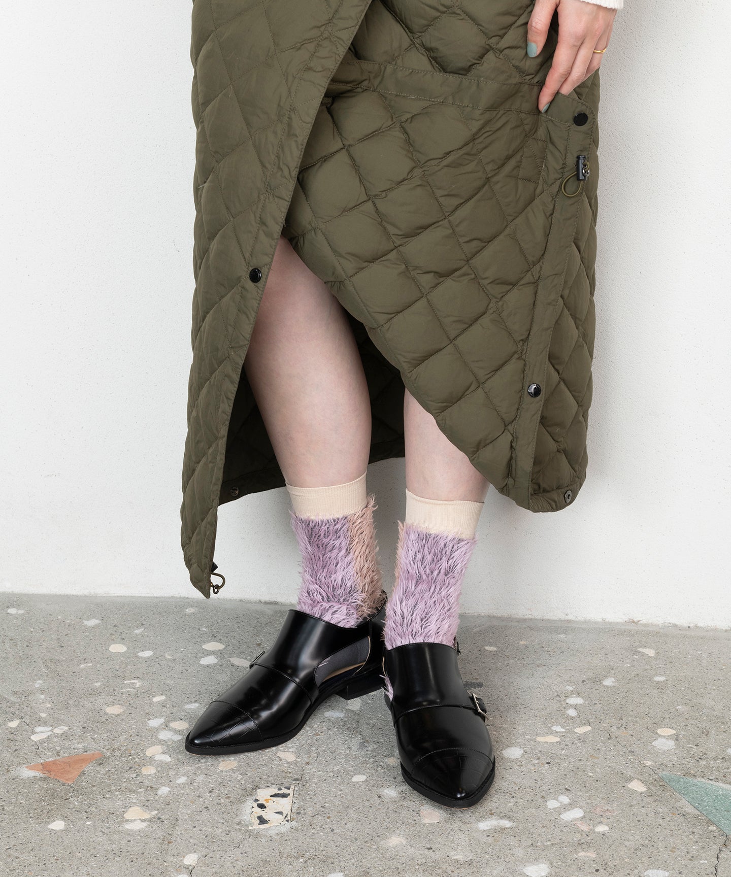 BICOLOR FUR SOCKS