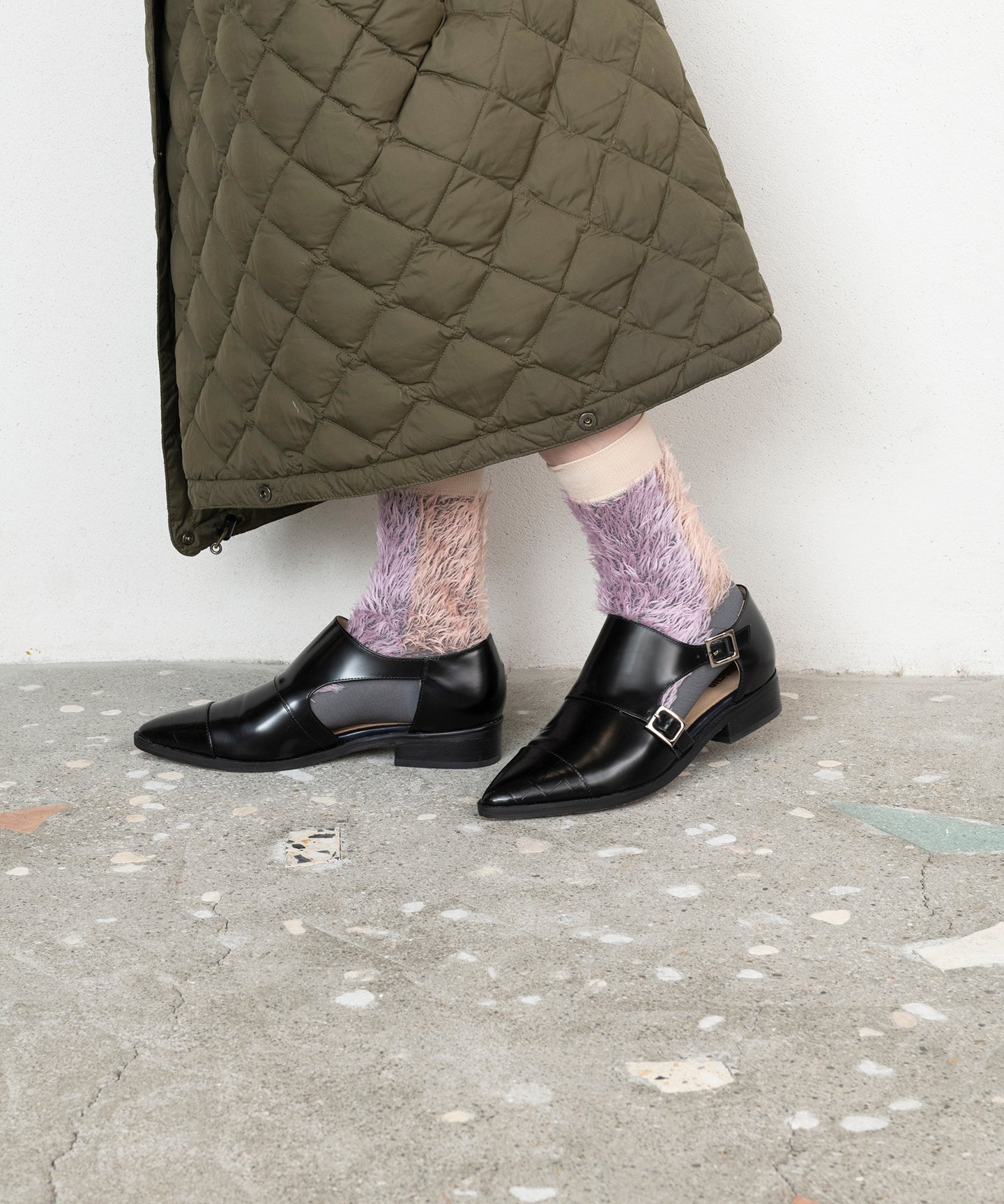 BICOLOR FUR SOCKS