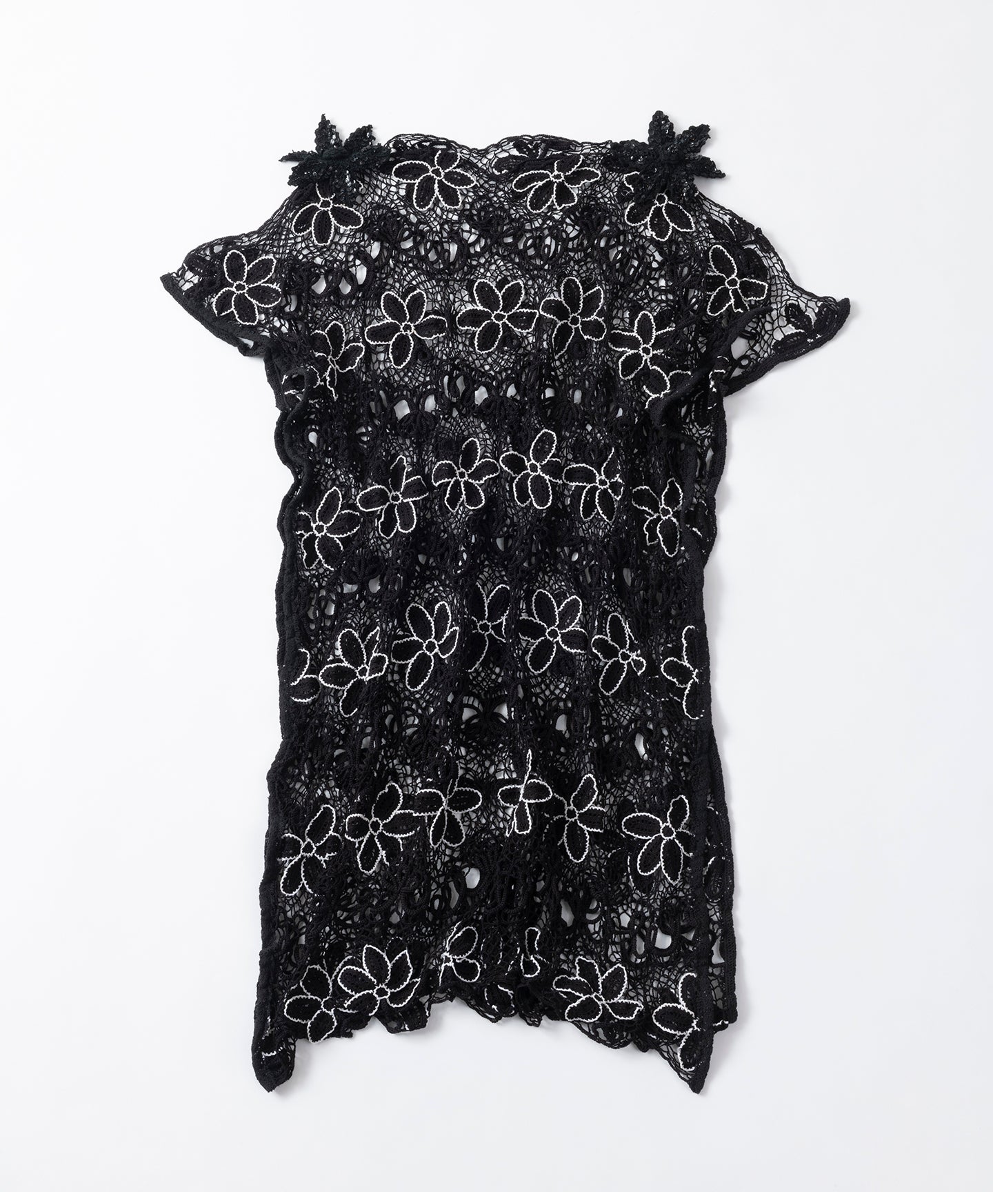 [minoi × TRICOTÉ]<br>VINTAGE FLOWER BLACK DRESS