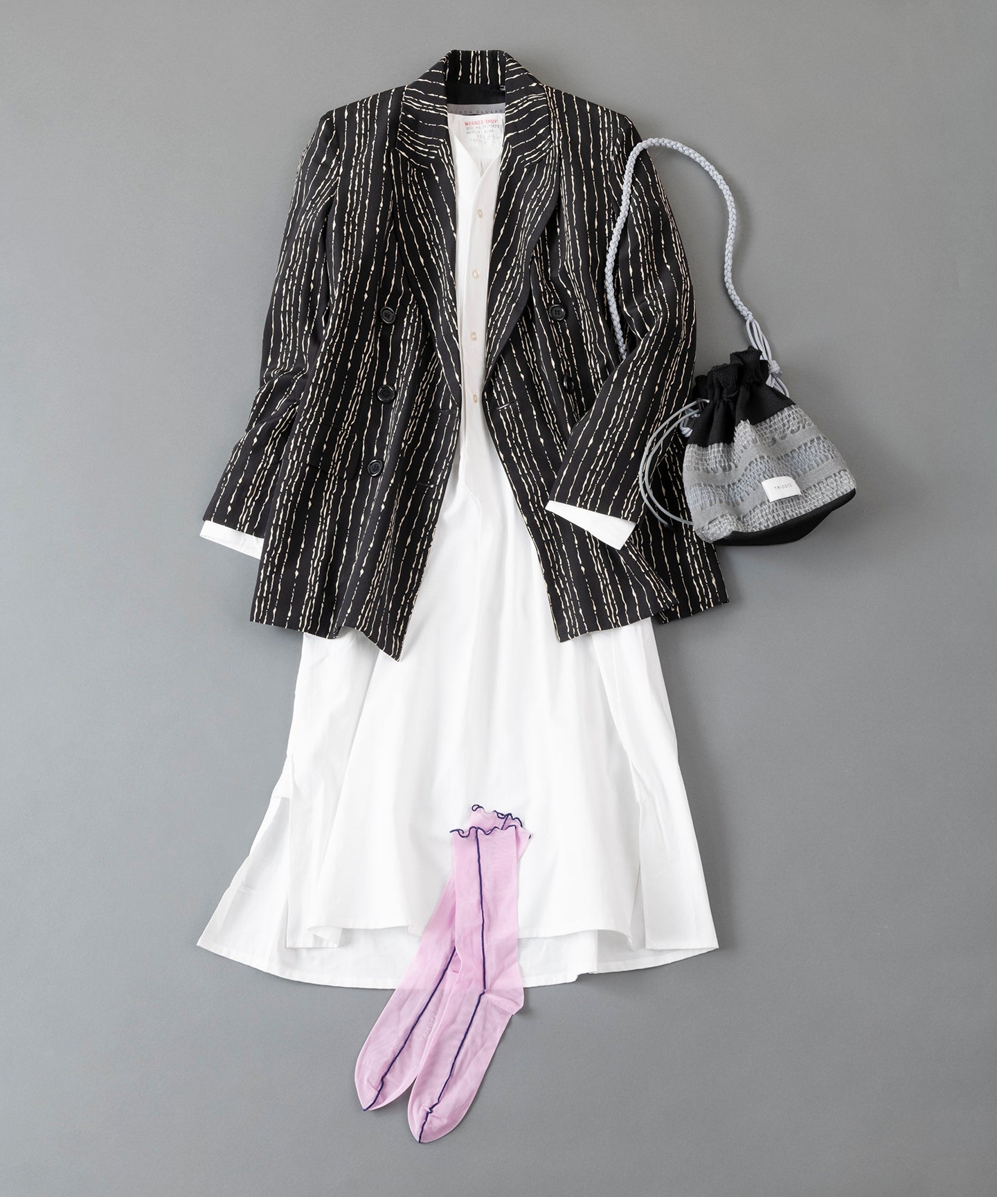 [minoi × TRICOTÉ]<br>VINTAGE SATIN STRIPE JACKET