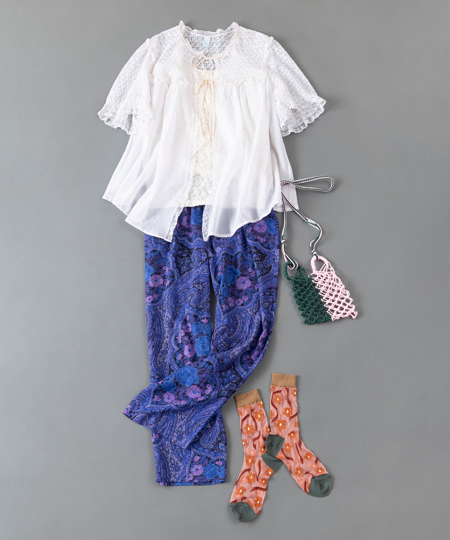 [minoi × TRICOTÉ]<br>VINTAGE PAISELEY RILAX PANTS