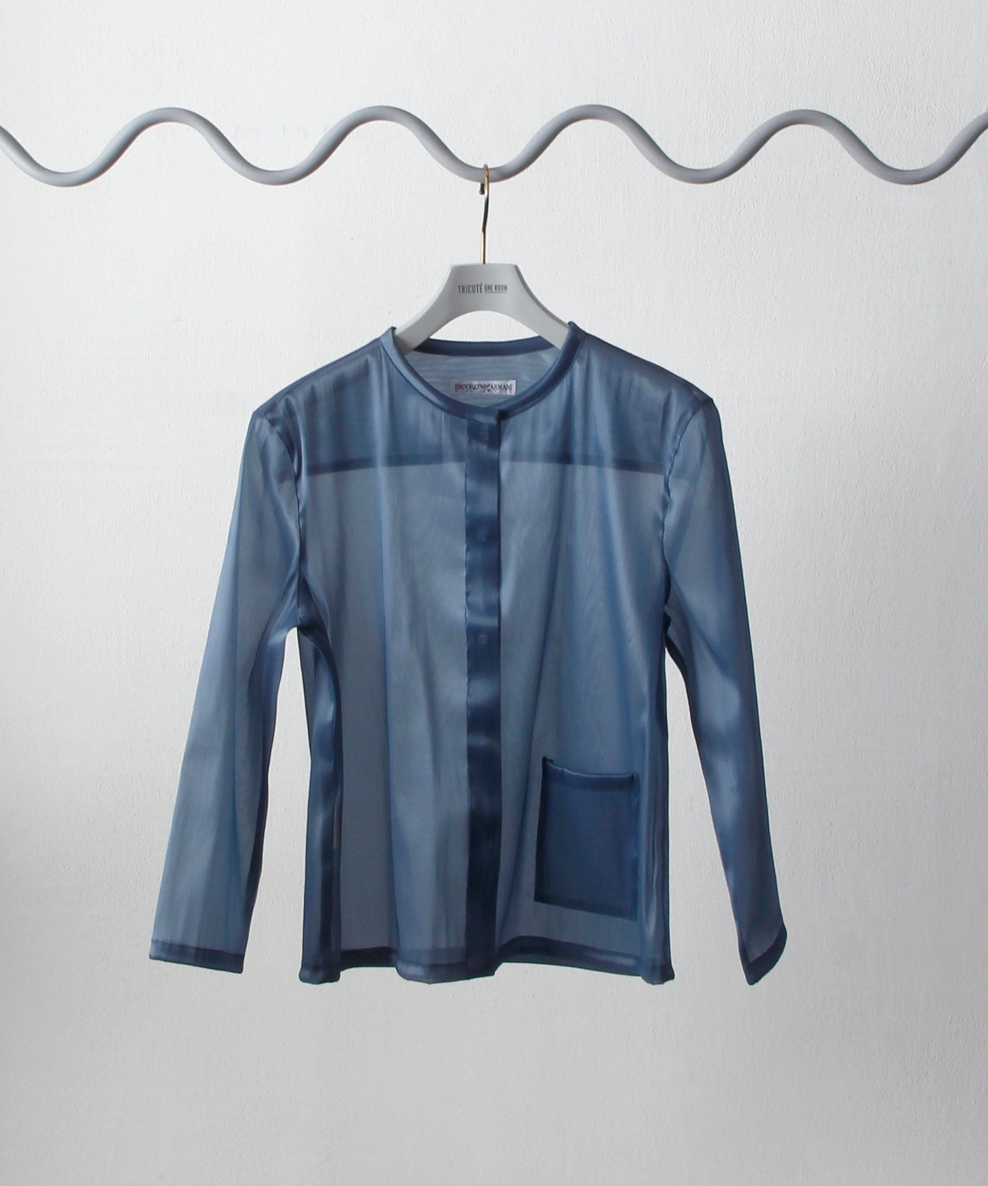 [minoi × TRICOTÉ]<br>VINTAGE NAVY ORGANDY SHIRT