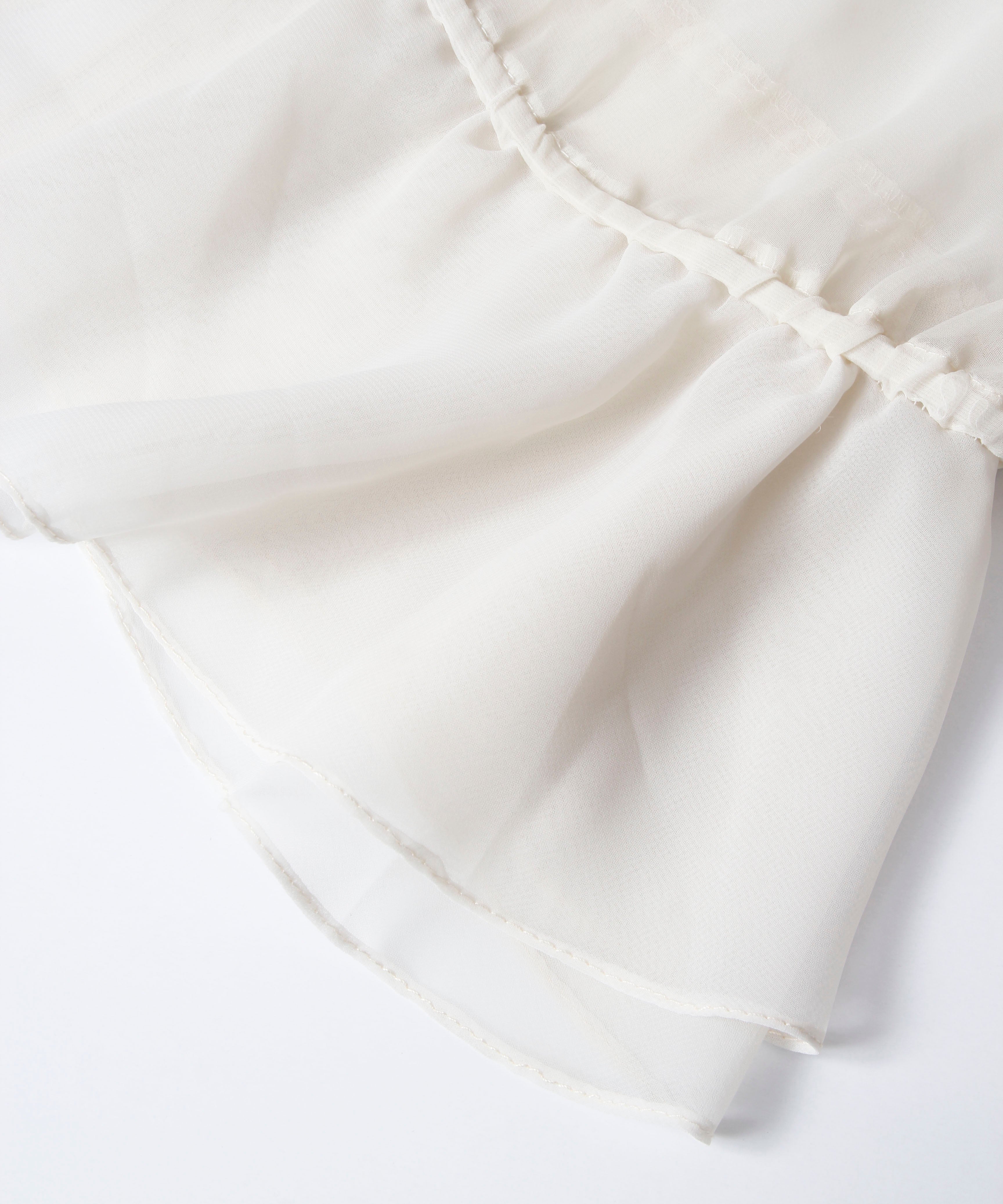 [minoi × TRICOTÉ]<br>VINTAGE LACE GATHER BLOUSE