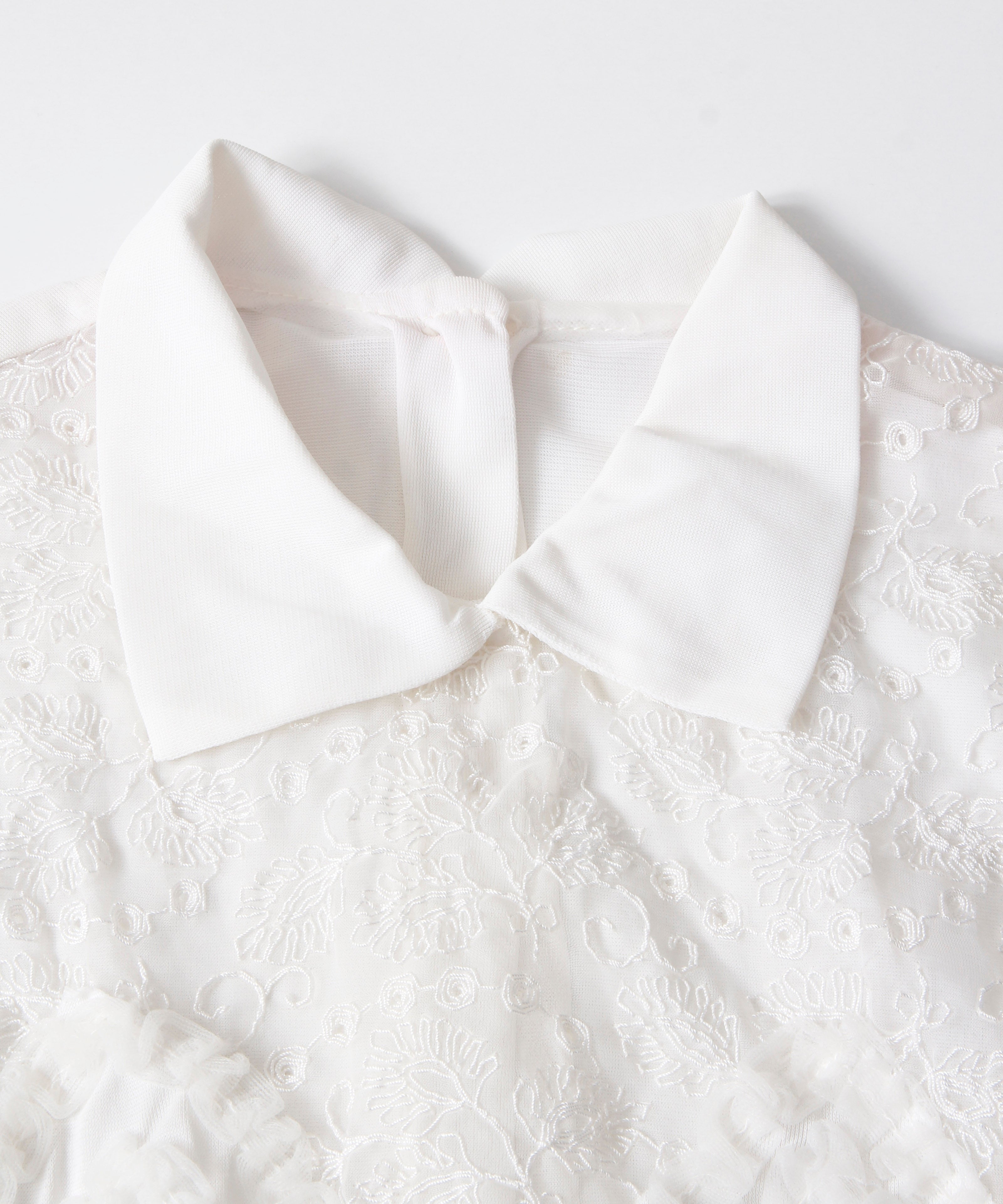 [minoi × TRICOTÉ]<br>VINTAGE LEAF LACE BLOUSE