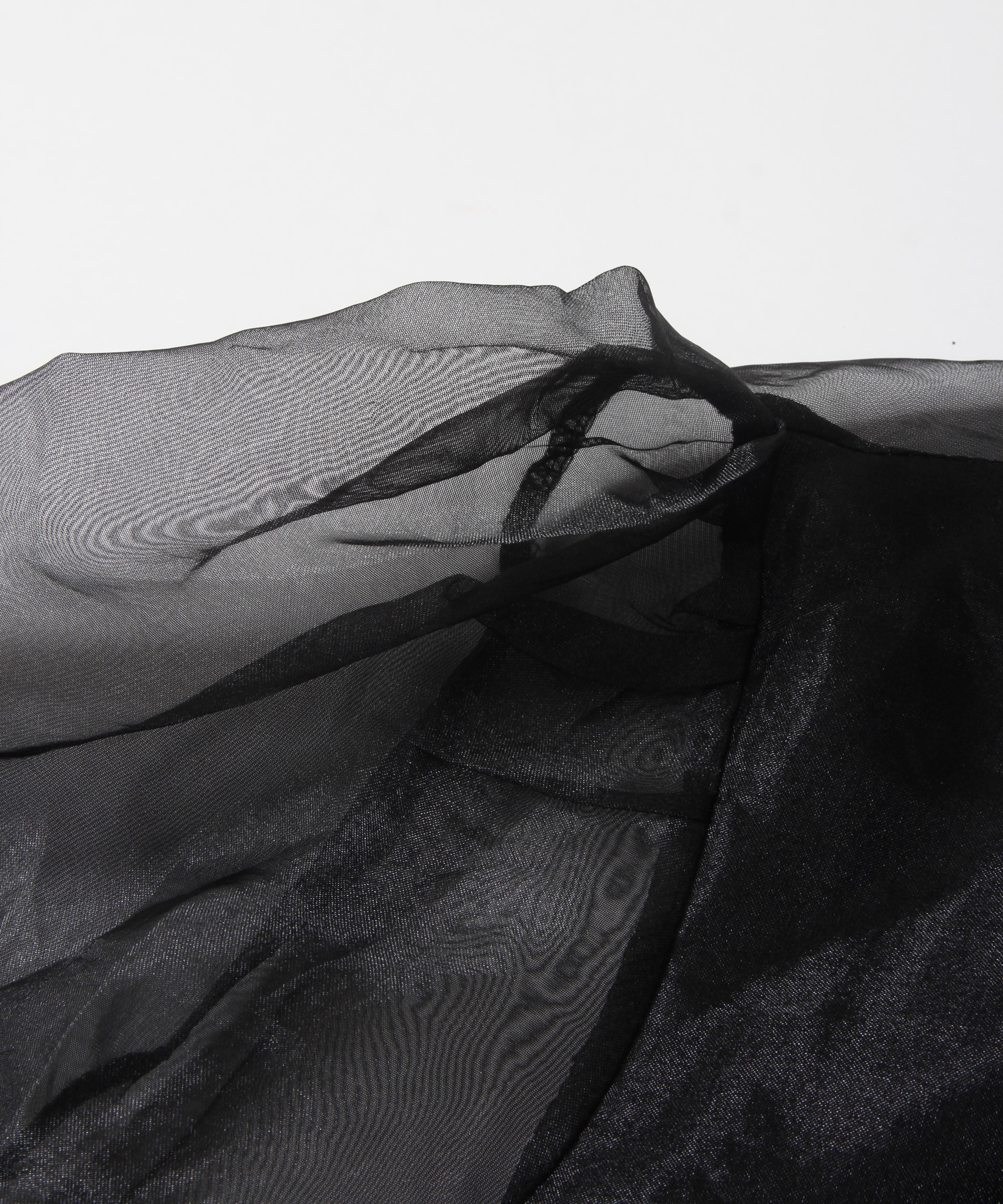 [minoi × TRICOTÉ]<br>VINTAGE ORGANDIE TIE BLOUSE