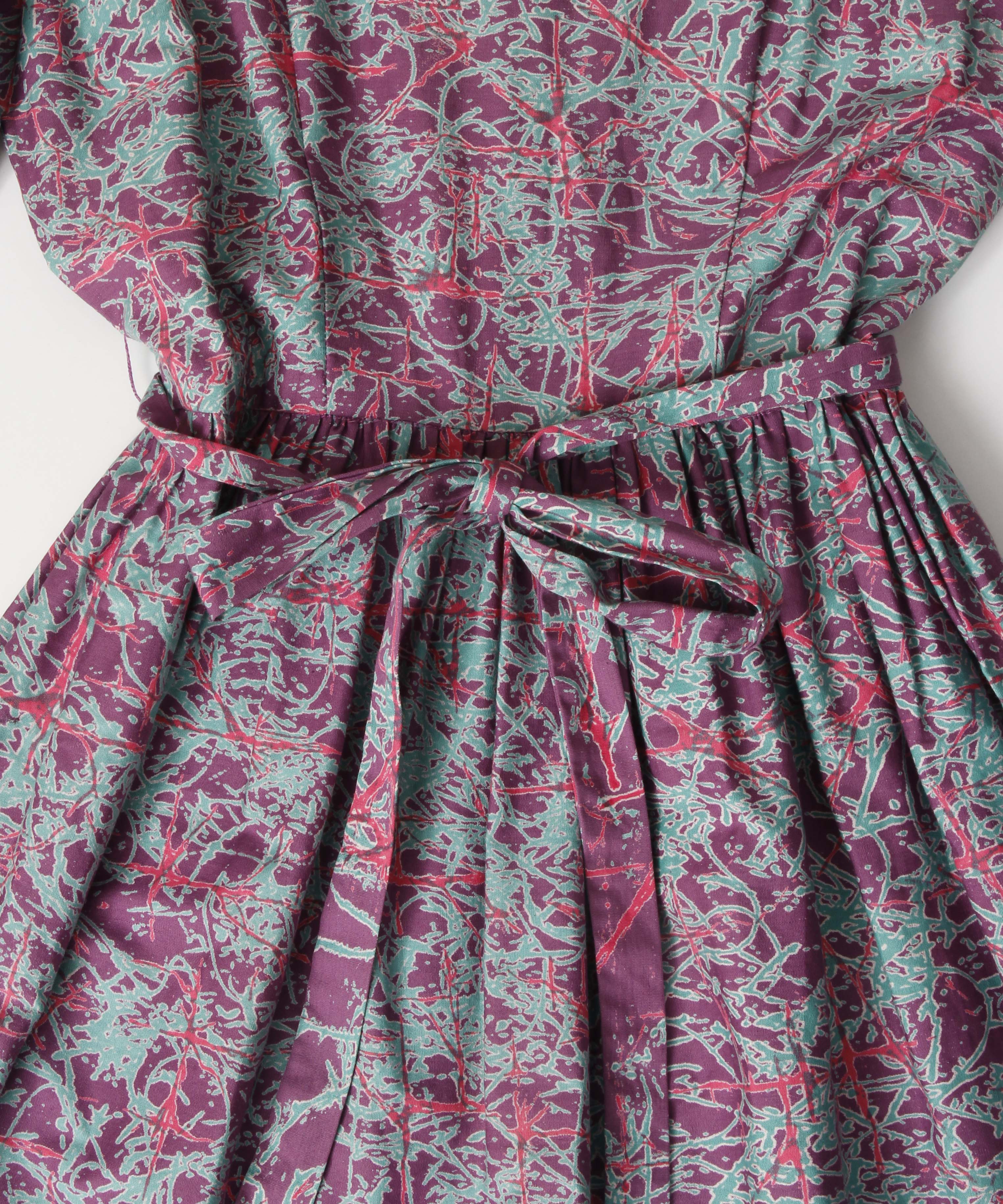 [minoi × TRICOTÉ]<br>VINTAGE PURPLE FLOWER ONEPIECE
