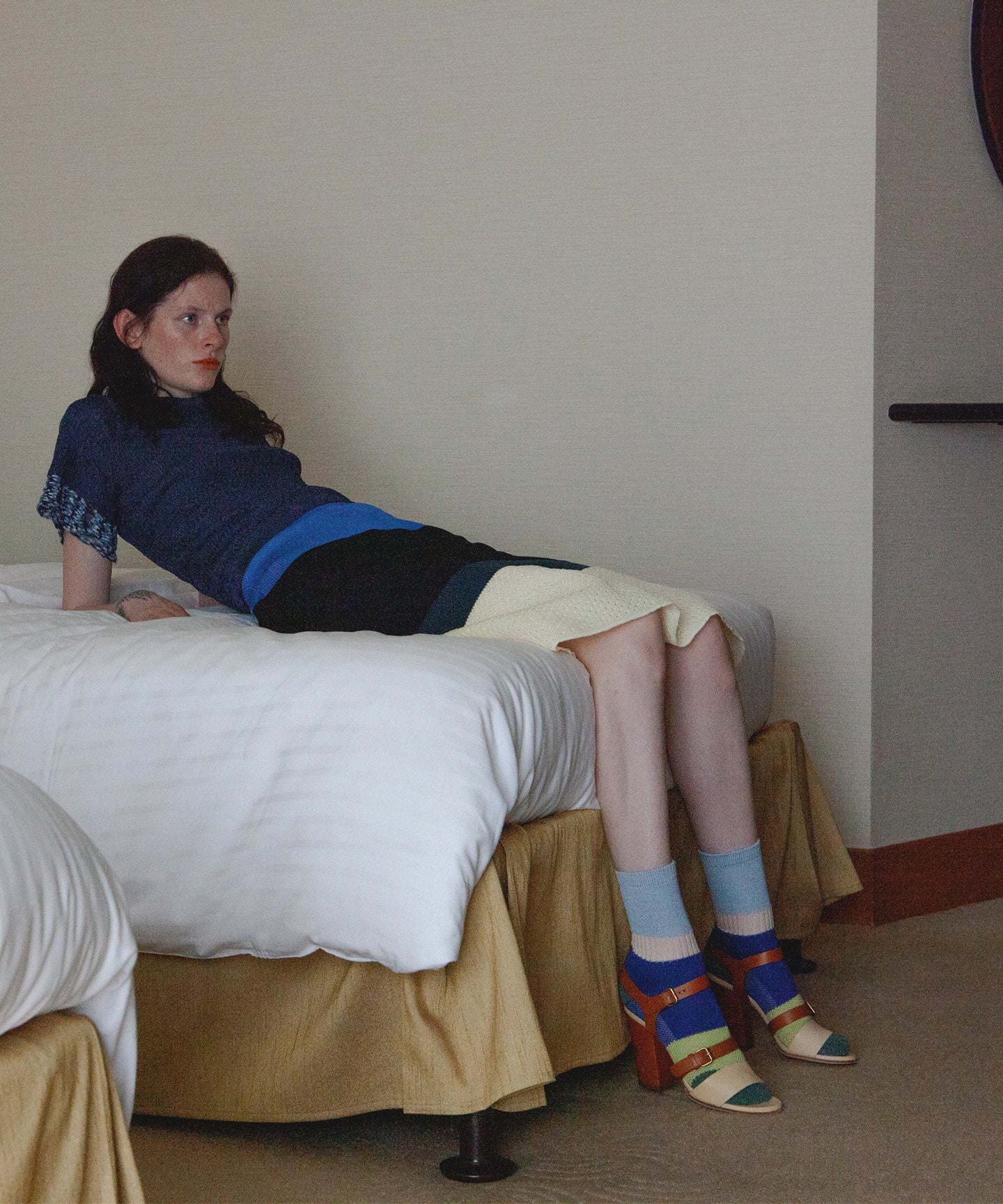 MESH MELANGE STRIPE SOCKS