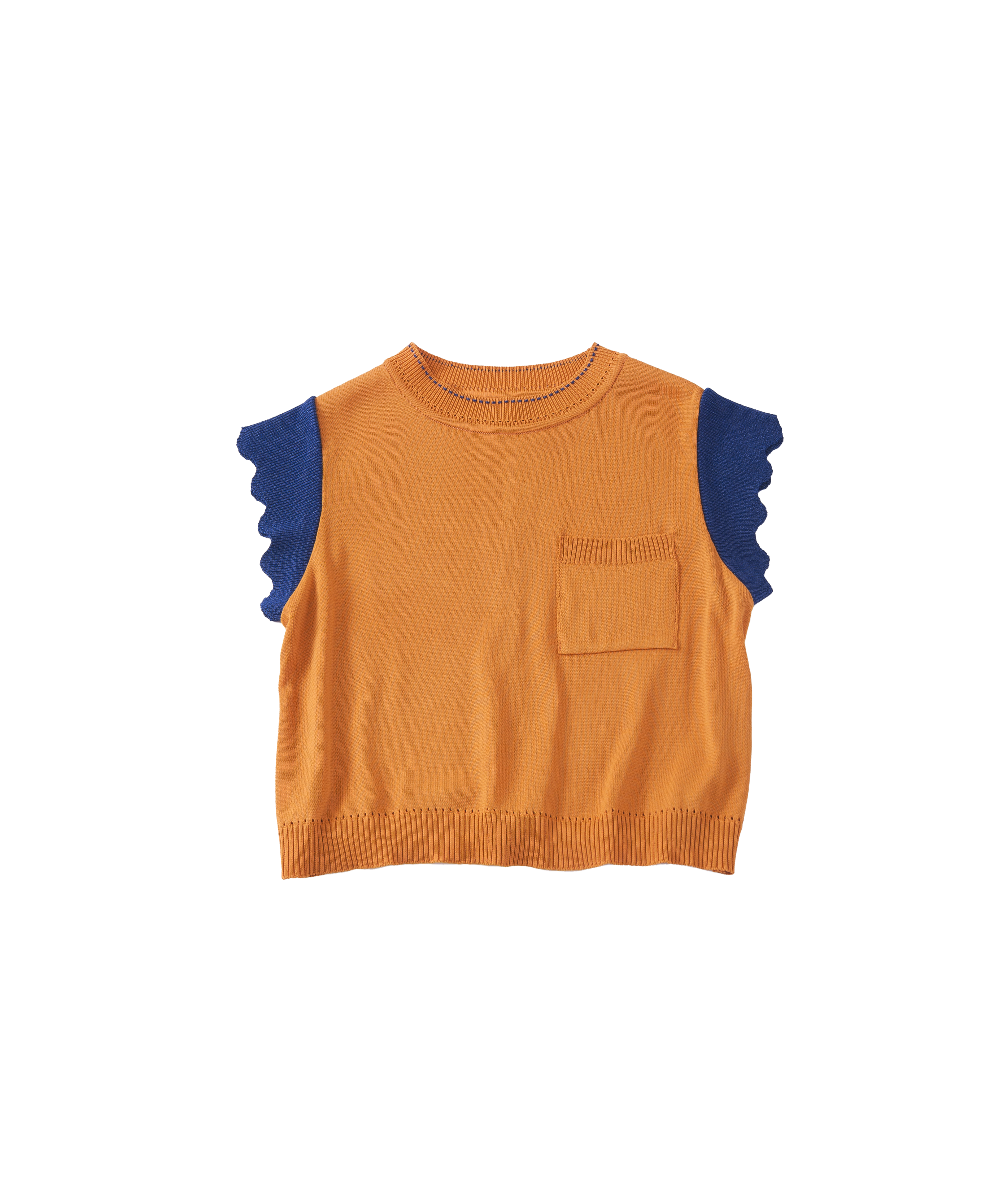 FRILL KNIT SHORT TOPS