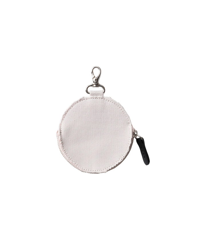 KNIT CIRCLE POUCH BEIGE