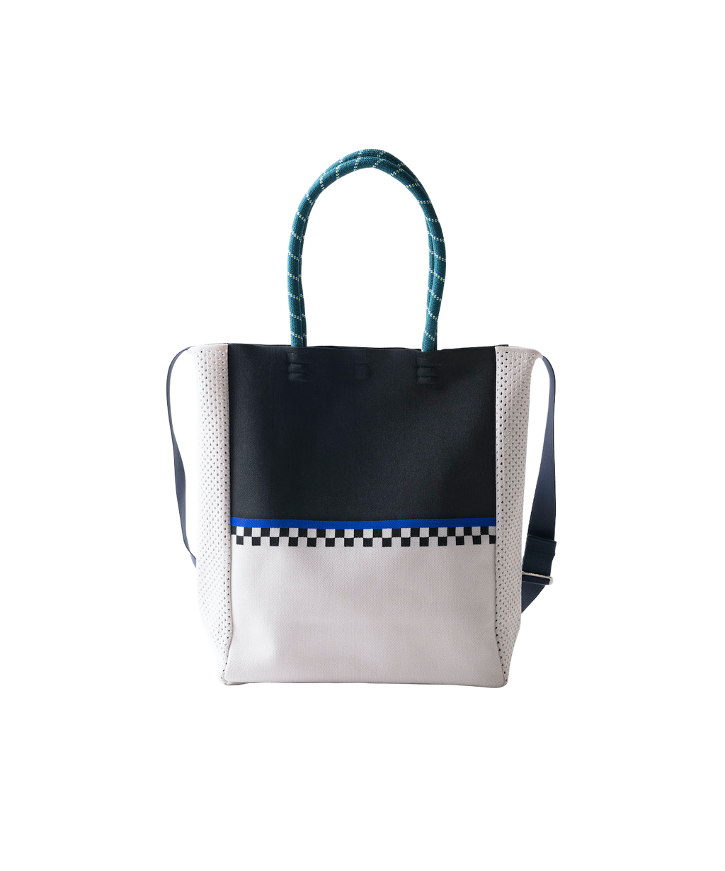 CHECKER LINE 2WAY TOTE BAG