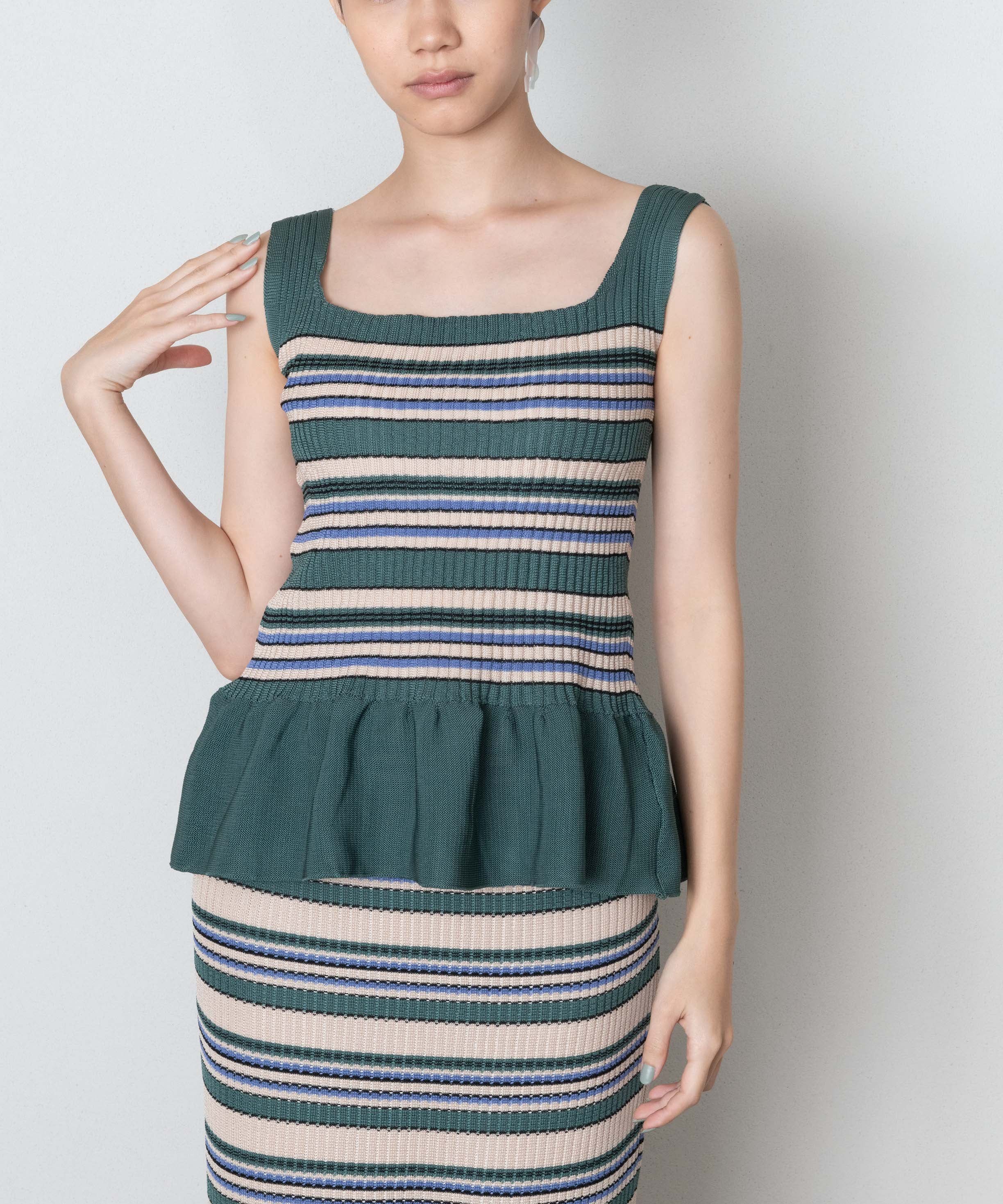 BORDER KNIT TANKTOP