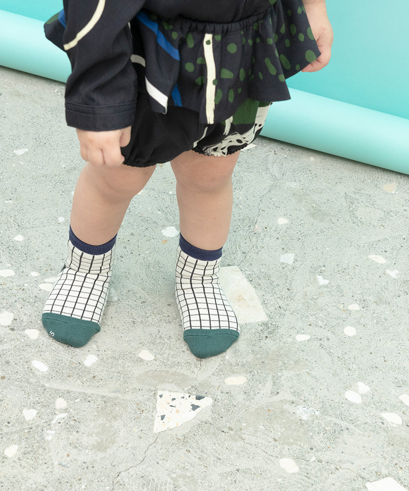 CHECK STRIPE SOCKS SET OF 2 (BABY)