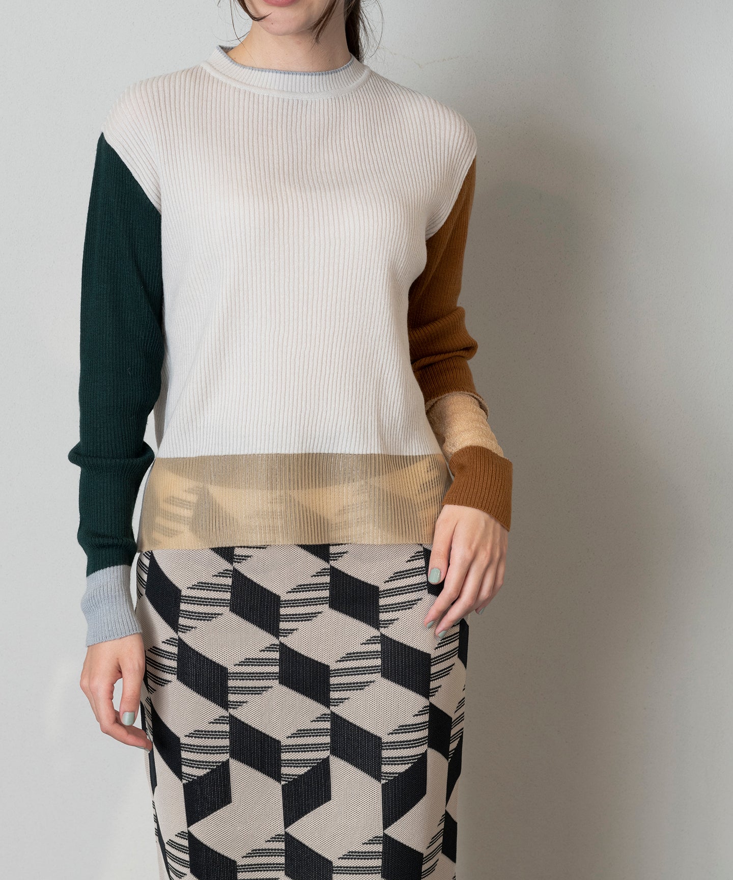 COLOUR RIB SWEATER