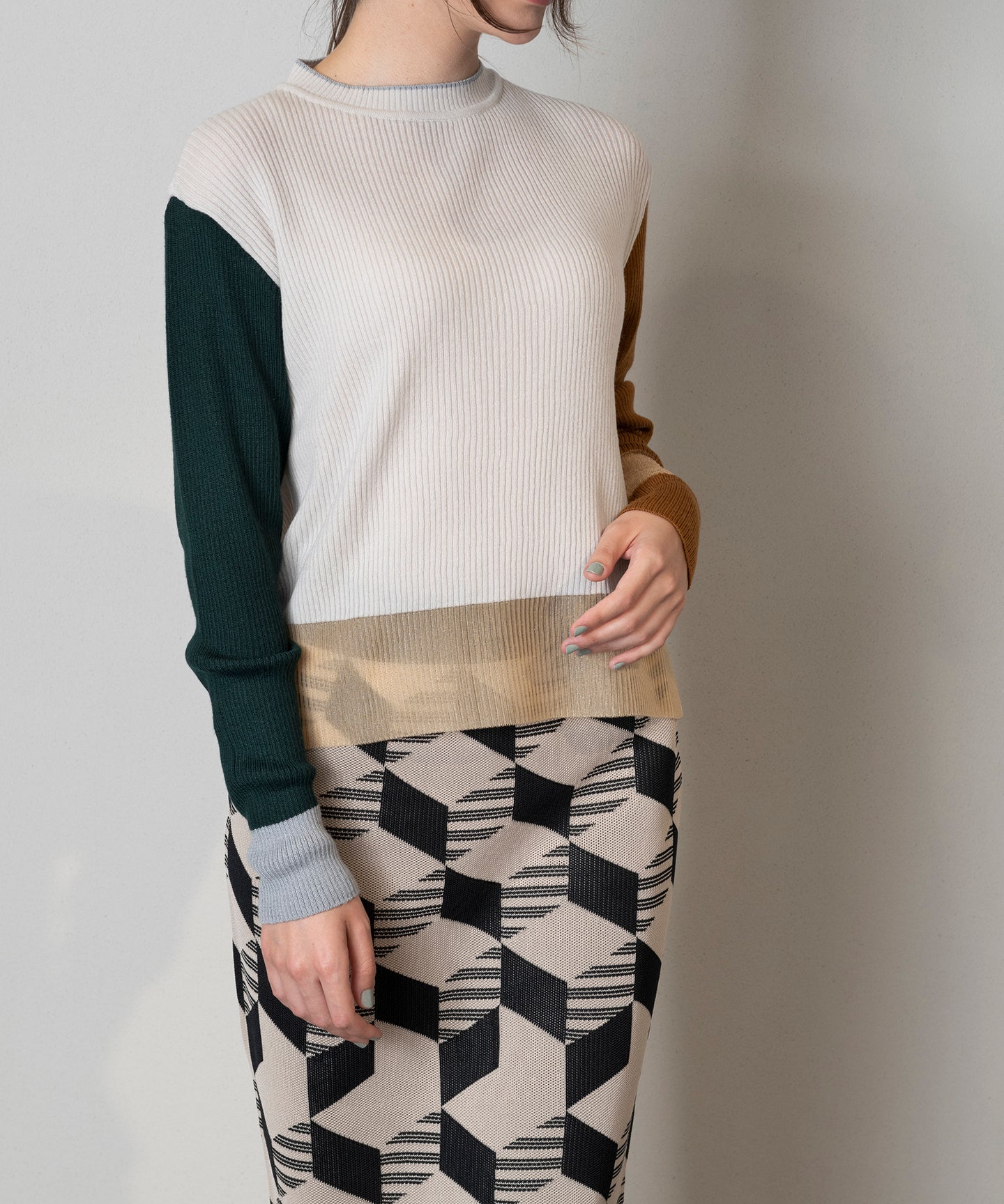 COLOUR RIB SWEATER