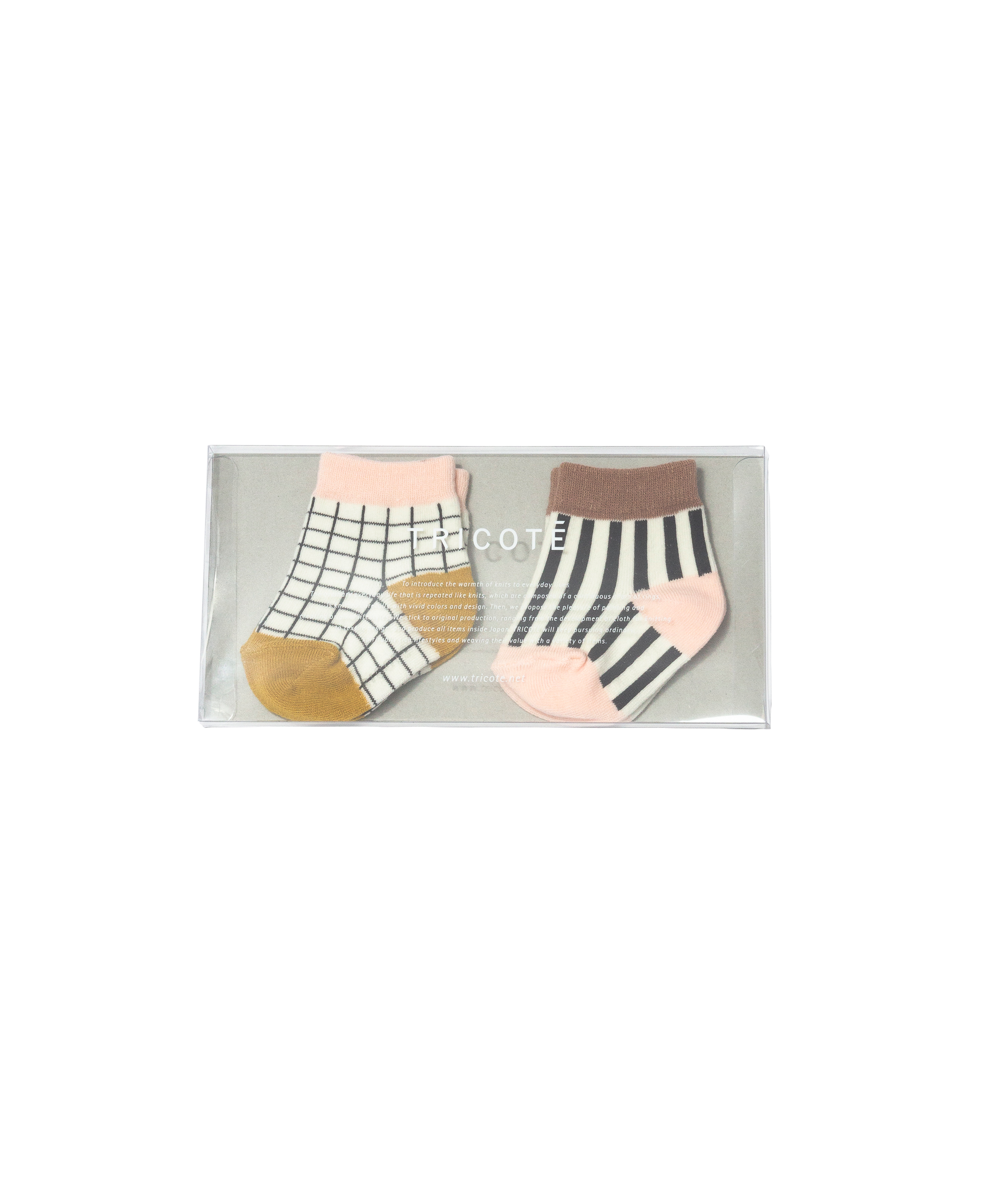 CHECK STRIPE SOCKS SET OF 2 (BABY)