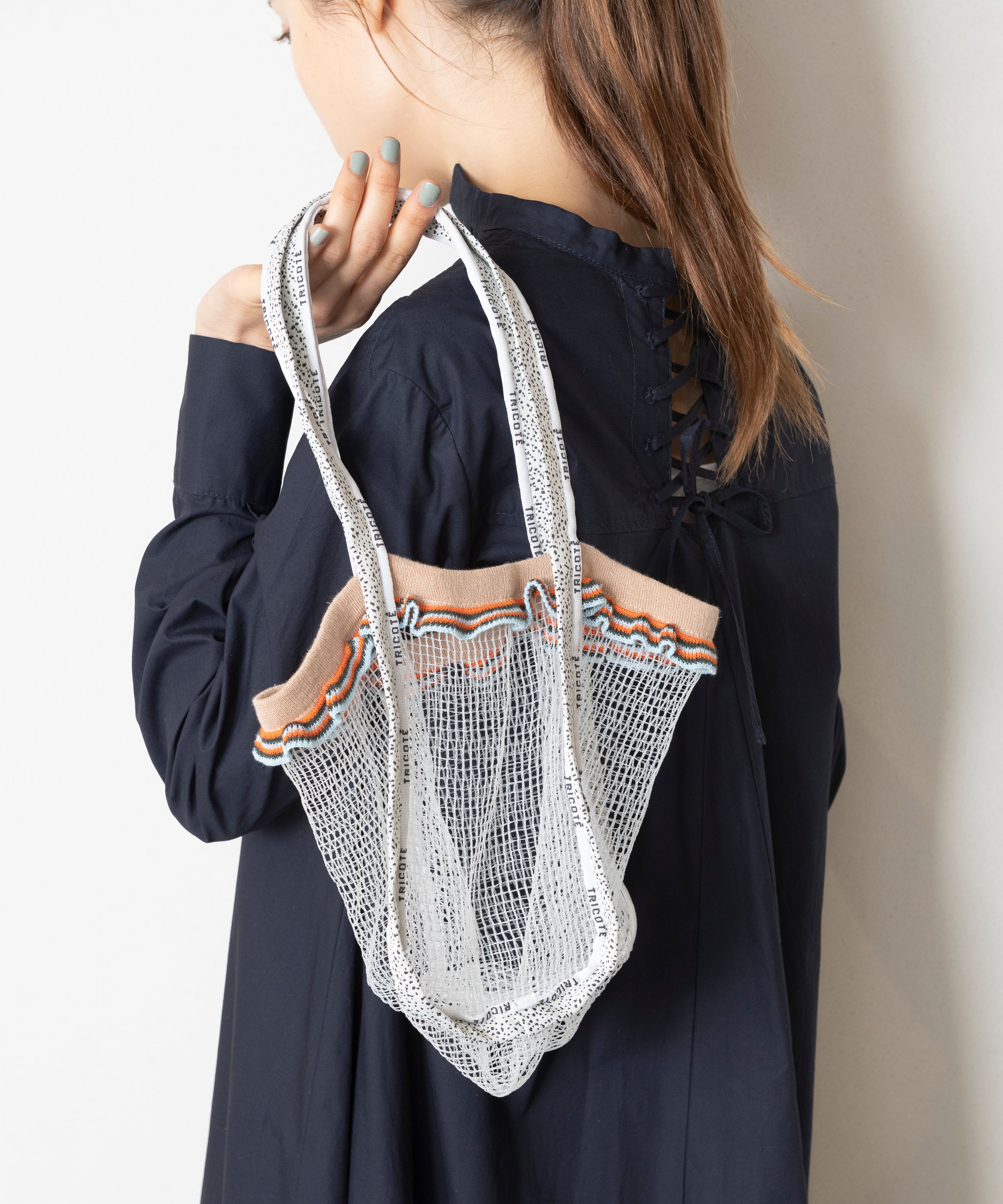 FRILL KNIT TOTE BAG SMALL